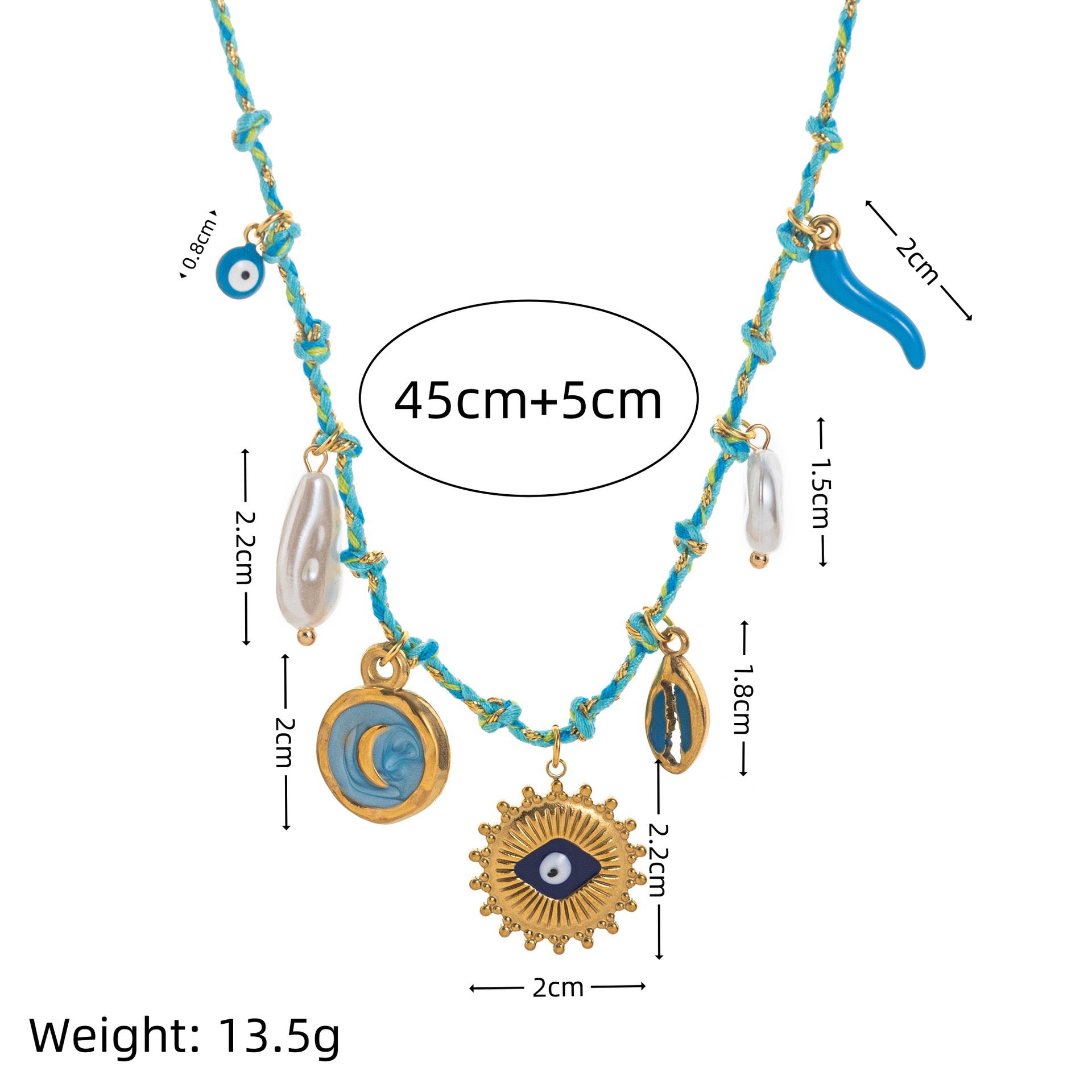 Summer Ocean Starfish Pearl Heart Charm Necklace & Bracelet Set – Colourful Dopamine | Titanium Steel