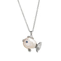 Ocean World Clownfish Natural Pearl Baroque Fish Pendant Collarbone Necklace