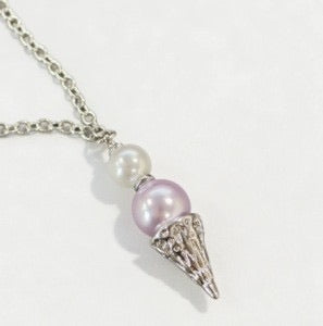 Baroque Ice Cream Charm Pearl Chain Necklace – Niche Luxe Design