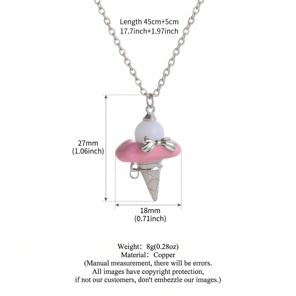 Baroque Ice Cream Charm Pearl Chain Necklace – Niche Luxe Design