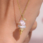Baroque Ice Cream Charm Pearl Chain Necklace – Niche Luxe Design - UMI