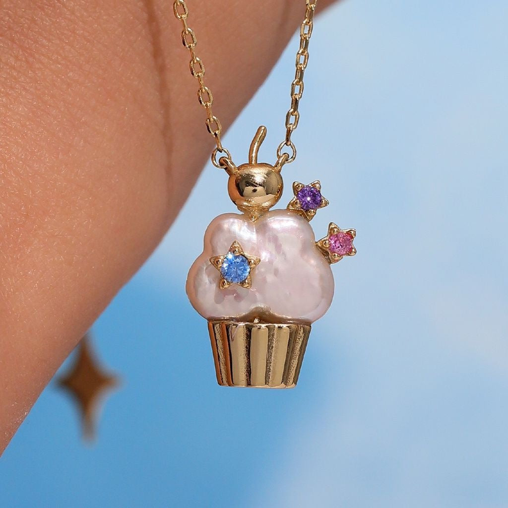 Baroque Ice Cream Charm Pearl Chain Necklace – Niche Luxe Design