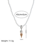 Baroque Ice Cream Charm Pearl Chain Necklace – Niche Luxe Design - UMI
