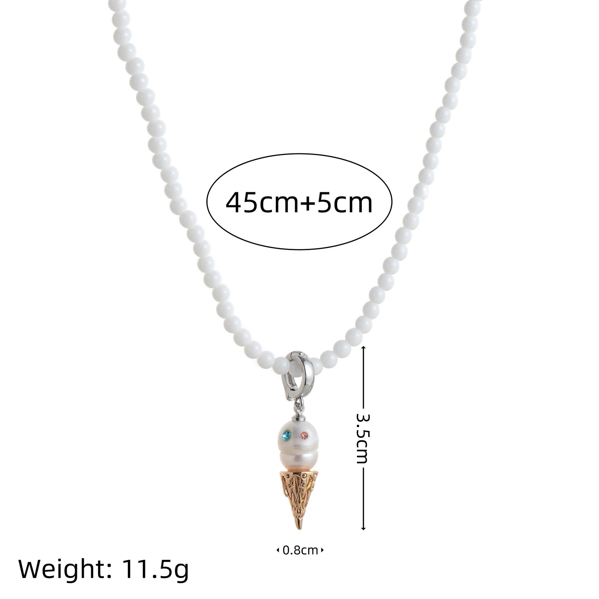 Baroque Ice Cream Charm Pearl Chain Necklace – Niche Luxe Design