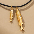 Tropical Fish & Conch Shell Pendant Necklace – Gold-Plated Vintage Ocean Charm