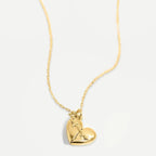 Valentine's Day Heart Locket Pendant Necklace – Openable Keepsake Peach Heart Collarbone Chain, Copper with Real Gold Plating - UMI