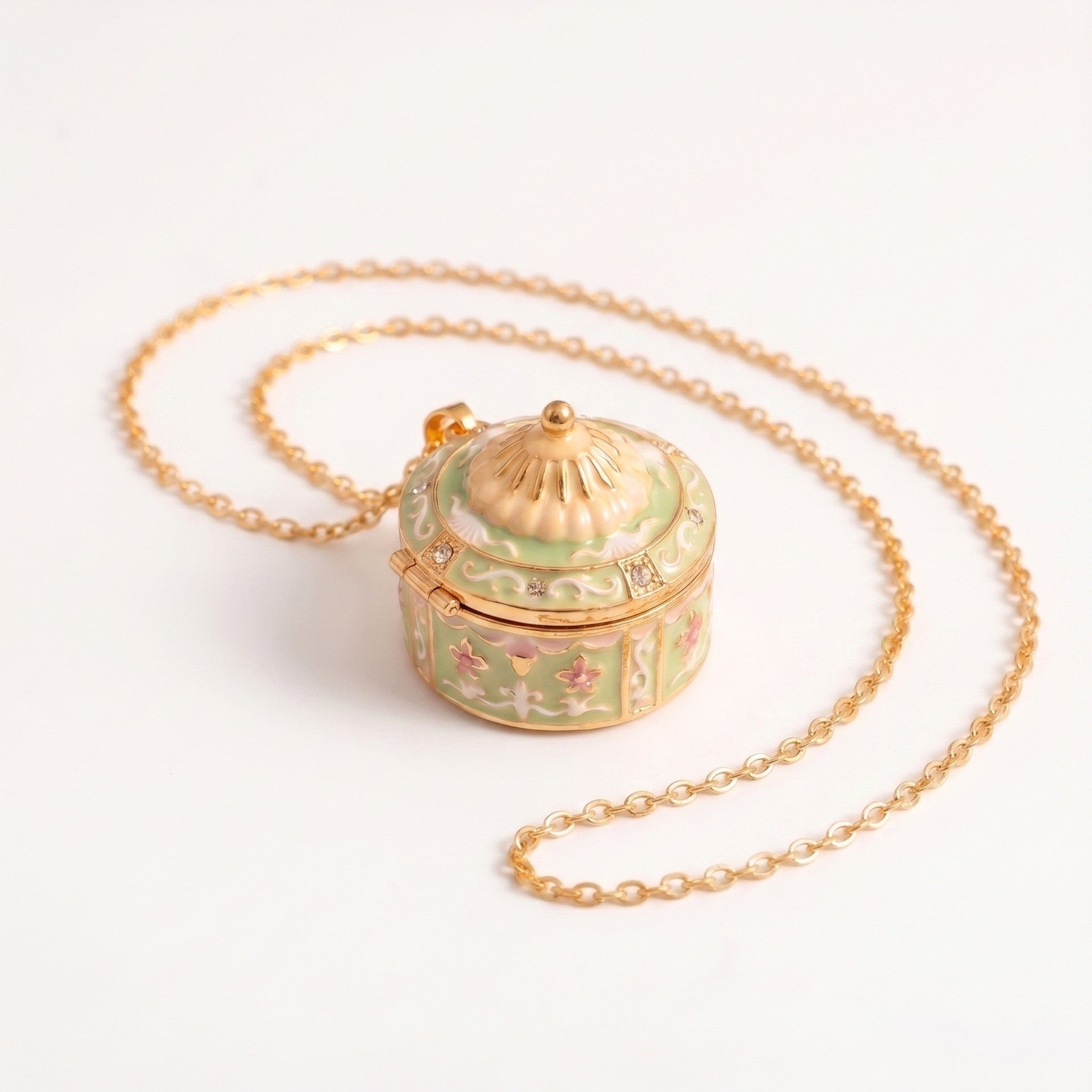Fairytale Gingerbread House Openable Pendant Necklace – Enamel Colour-Retaining