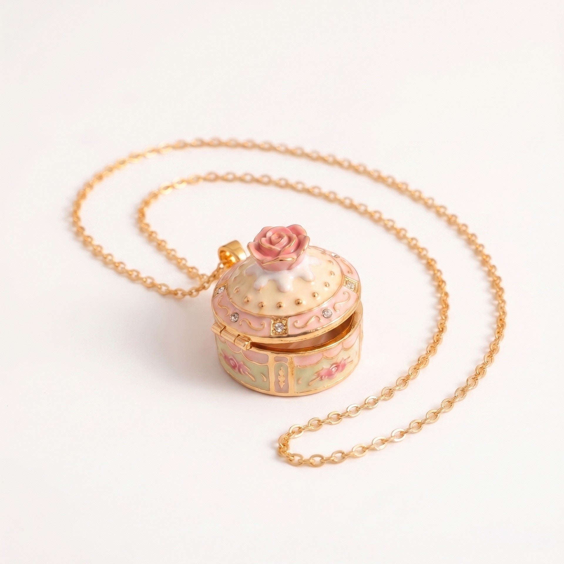 Fairytale Gingerbread House Openable Pendant Necklace – Enamel Colour-Retaining