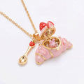 Openable Croissant Necklace – Cute Animal Charm, High-Quality Colour-Retaining