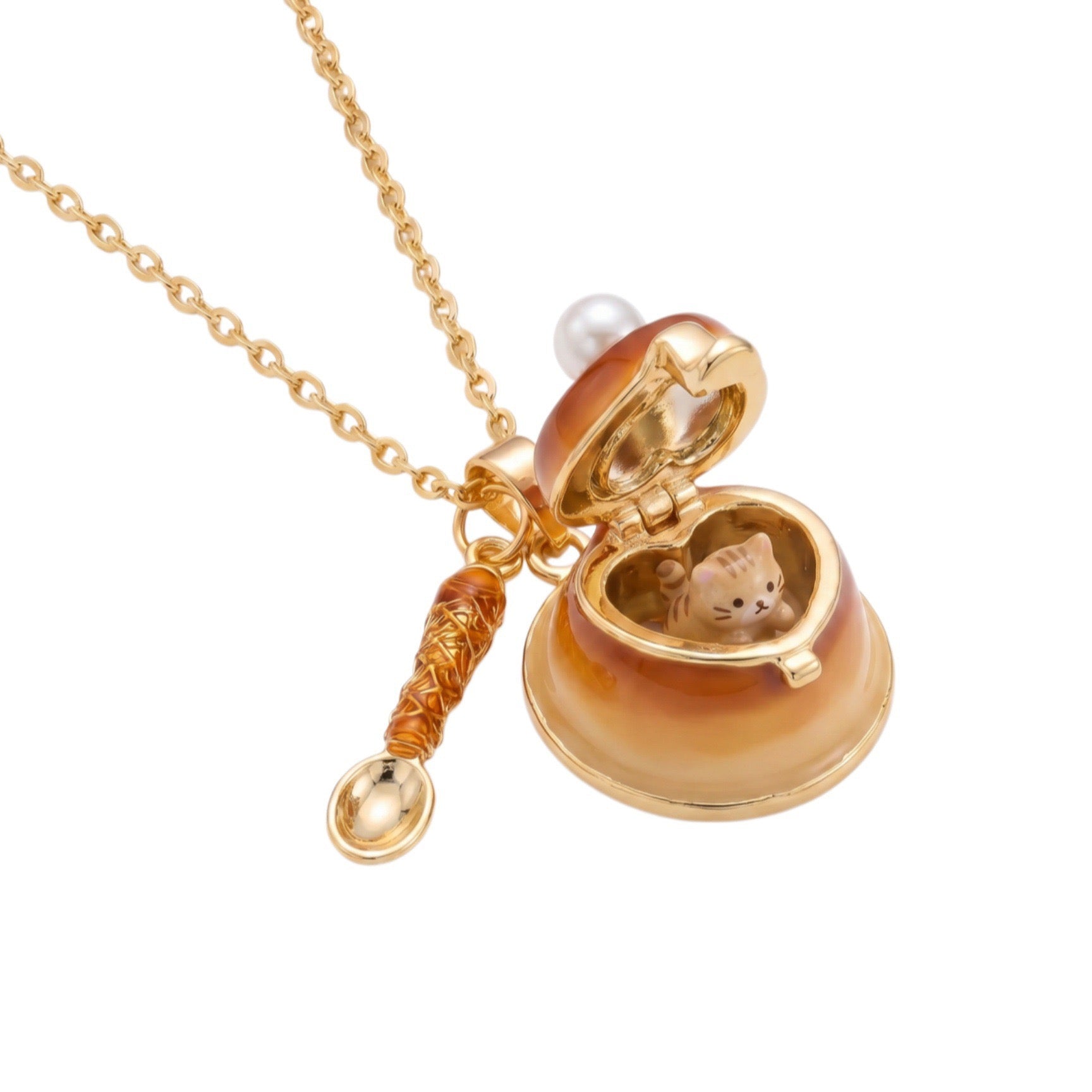 Miniature Food Play Openable Jewellery – Cat, Hamster & Bear Dessert Charm Necklaces & Rings, Viral Girly Collection