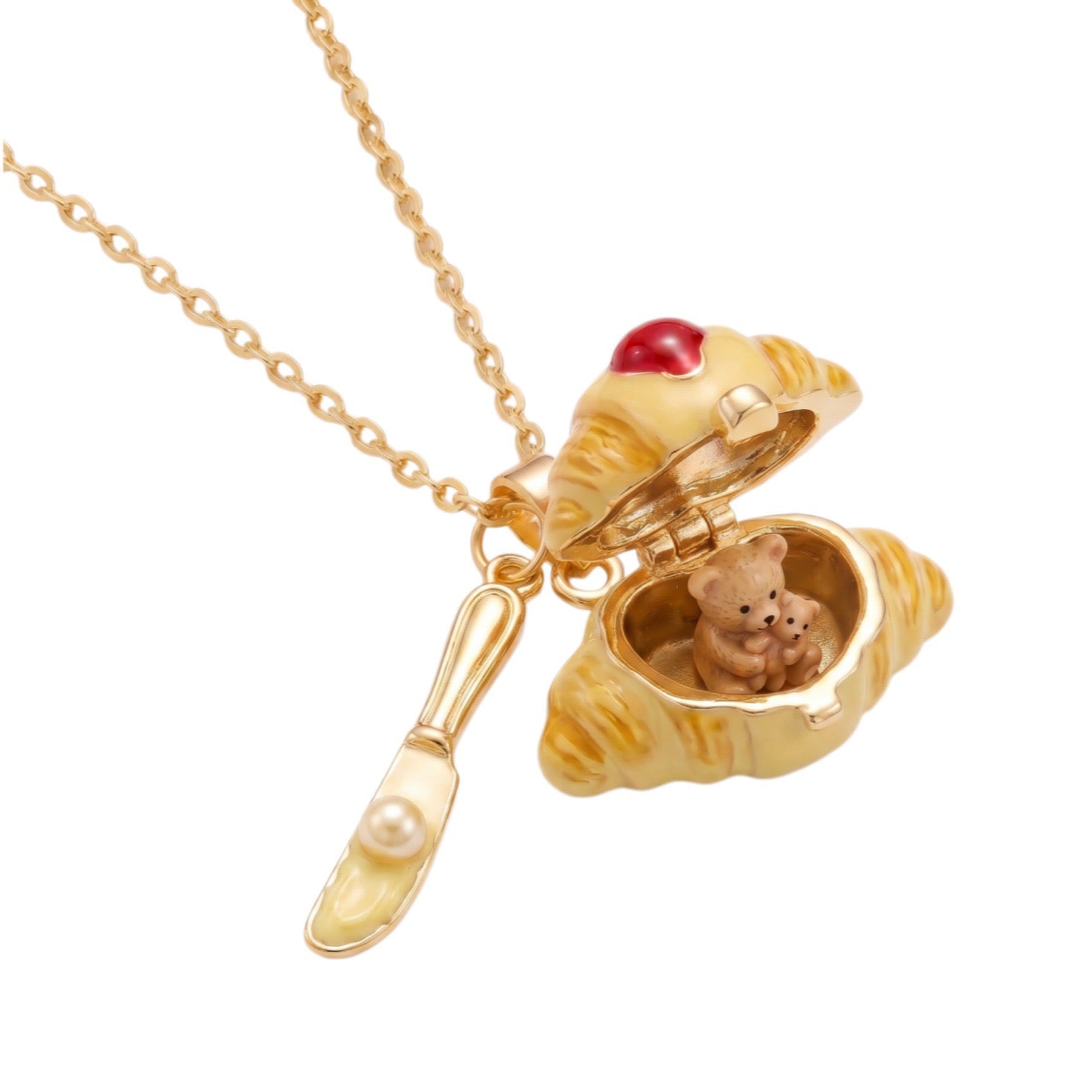 Miniature Food Play Openable Jewellery – Cat, Hamster & Bear Dessert Charm Necklaces & Rings, Viral Girly Collection