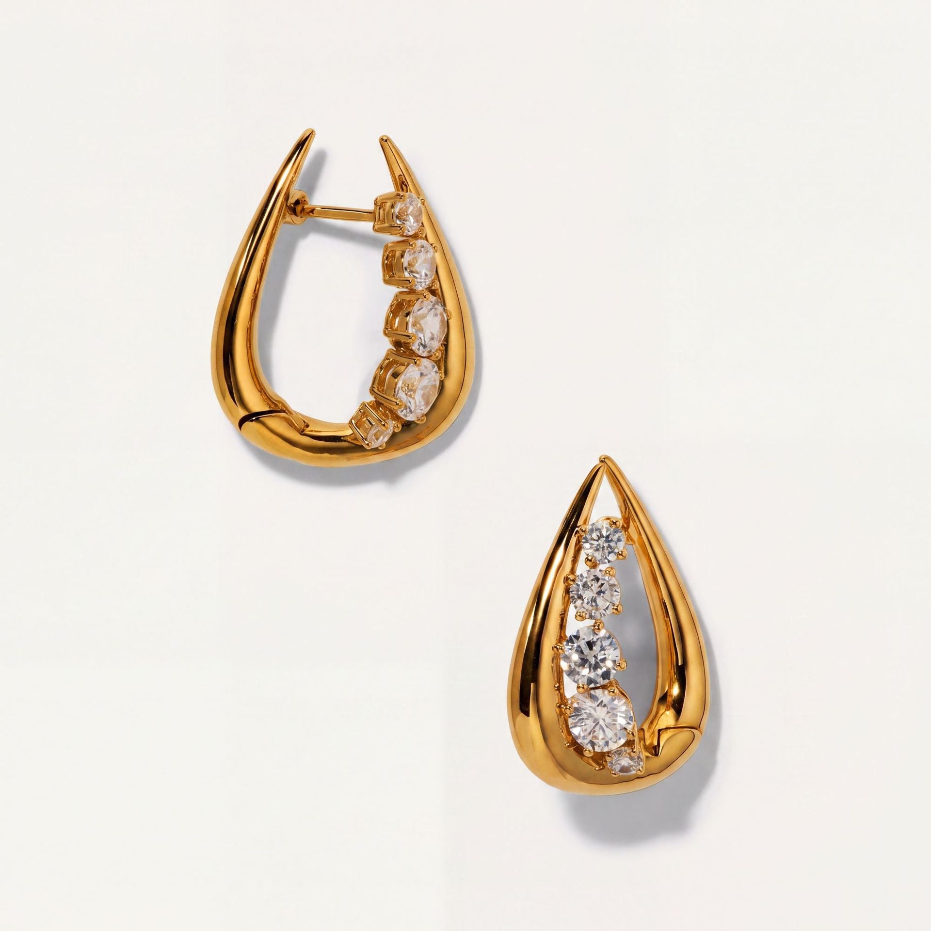 Vintage Wide-Band Zirconia Statement Earrings – Luxe, Versatile & Refined
