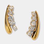 Vintage Wide-Band Zirconia Statement Earrings – Luxe, Versatile & Refined - UMI