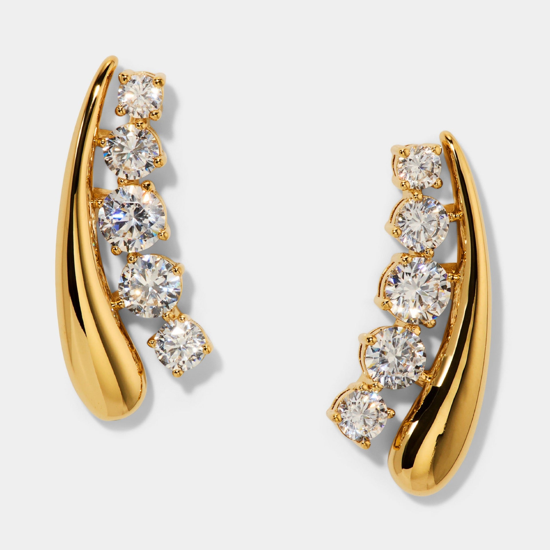 Vintage Wide-Band Zirconia Statement Earrings – Luxe, Versatile & Refined