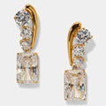 Vintage Wide-Band Zirconia Statement Earrings – Luxe, Versatile & Refined