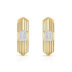 Vintage Ribbed Embossed Irregular Zirconia Stud Earrings - UMI