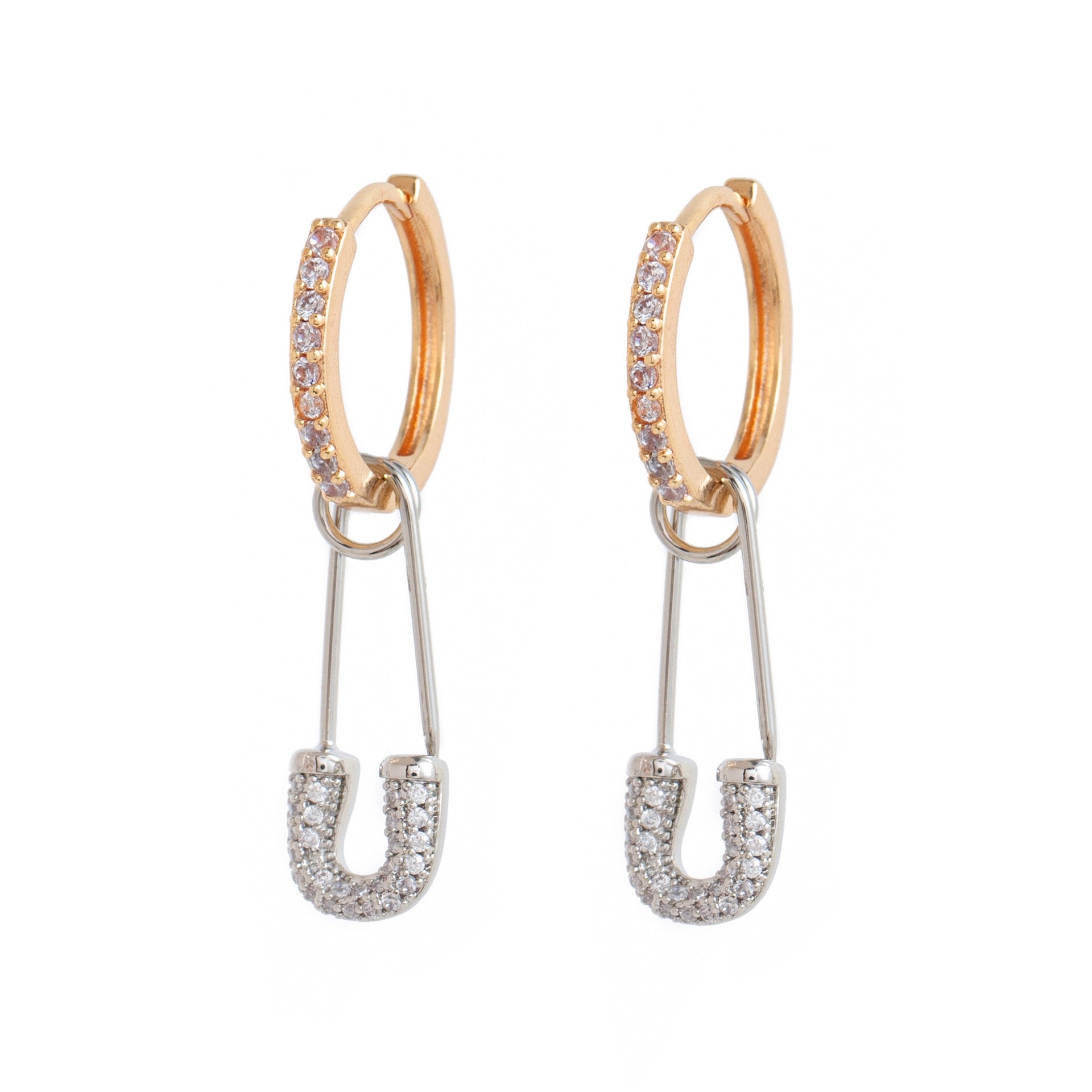 Minimalist INS Paperclip Zirconia Earrings | Titanium Steel High Color Retention