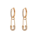 Minimalist INS Paperclip Zirconia Earrings | Titanium Steel High Color Retention