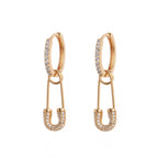 Minimalist INS Paperclip Zirconia Earrings | Titanium Steel High Color Retention - UMI