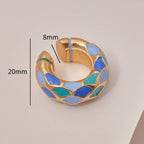 Ocean Stud Earrings & Ear Clips | Gold Plated Dopamine Style | Bestselling New Arrival - UMI