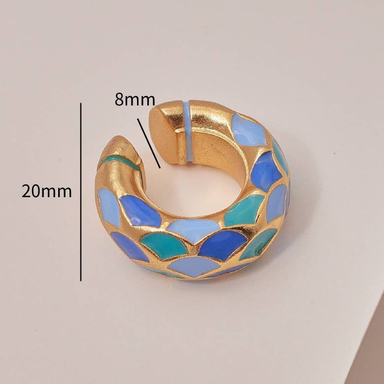 Ocean Stud Earrings & Ear Clips | Gold Plated Dopamine Style | Bestselling New Arrival