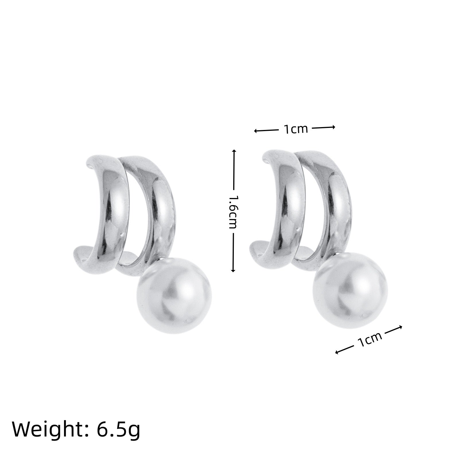 Irregular Line Pearl Stud Earrings | INS Design | 18K Gold Plated High Colour Retention