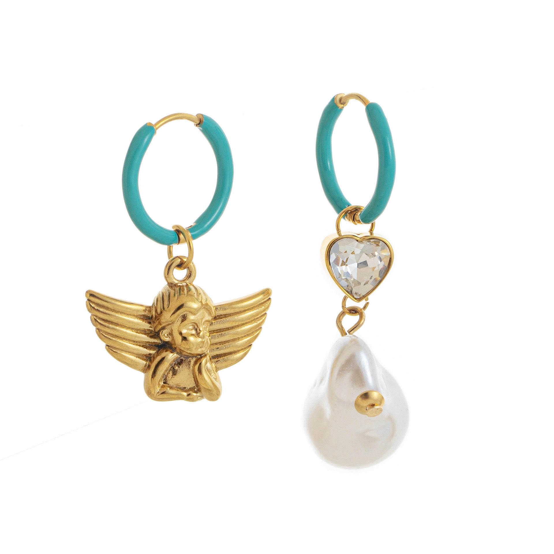 Niche INS Angel Baby Pearl Baroque Earrings | High Colour Retention