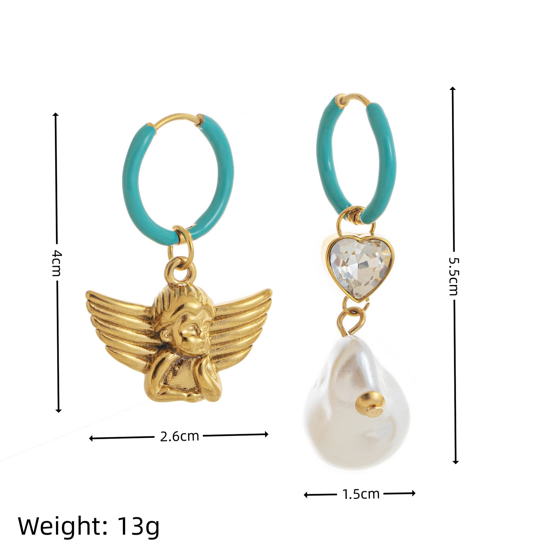 Niche INS Angel Baby Pearl Baroque Earrings | High Colour Retention