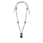 Eye of Horus Pharaoh Cat Ankh Beaded Necklace | 18K Gold Plated Stainless Steel - UMI