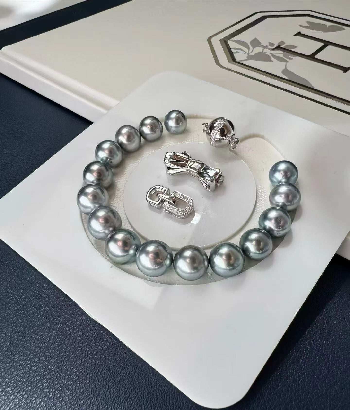 12-14mm Platinum Grey Pearl Necklace | Sophisticated Grey Tone