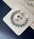 12-14mm Platinum Grey Pearl Necklace | Sophisticated Grey Tone