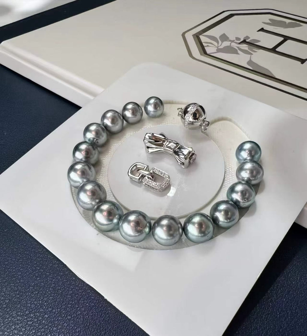 12-14mm Platinum Grey Pearl Necklace | Sophisticated Grey Tone