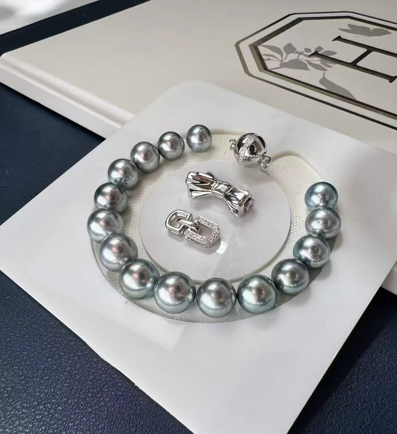 12-14mm Platinum Grey Pearl Necklace | Sophisticated Grey Tone