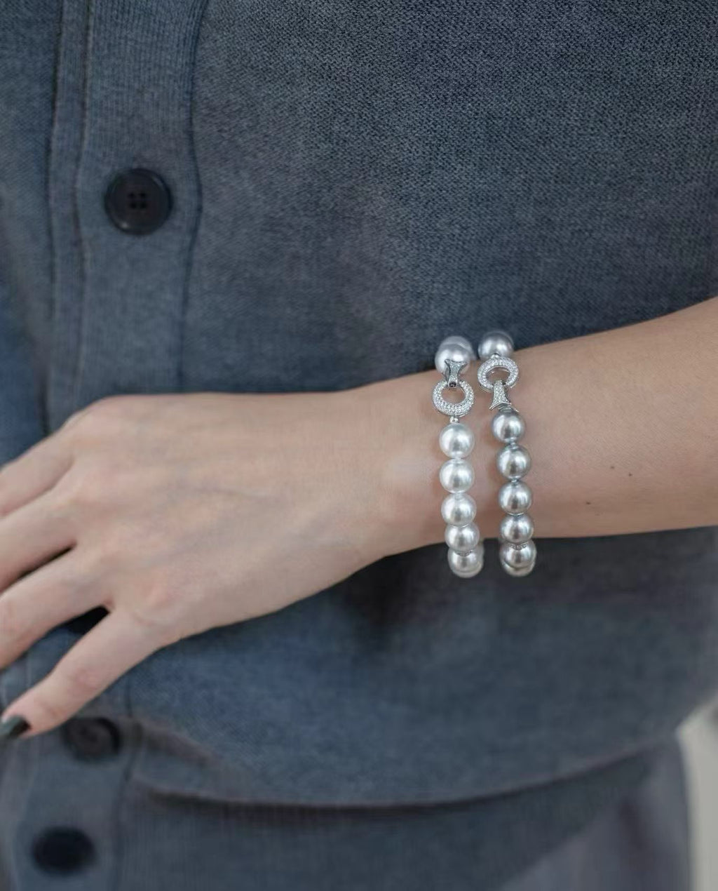 12-14mm Platinum Grey Pearl Necklace | Sophisticated Grey Tone