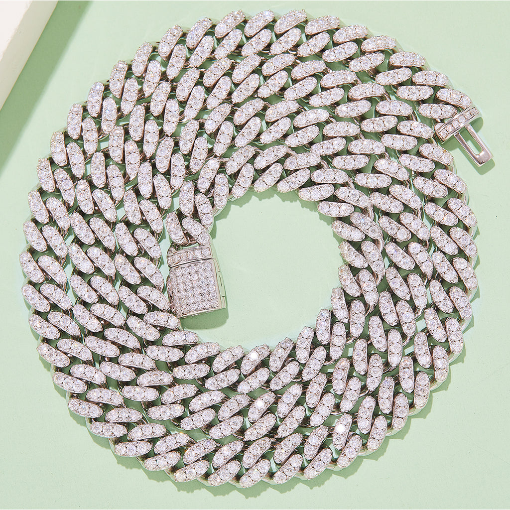 Cuban Link D VVS Moissanite Bracelet — Round Cut (S925 Silver)