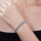 Cuban Link D VVS Moissanite Bracelet — Round Cut (S925 Silver)