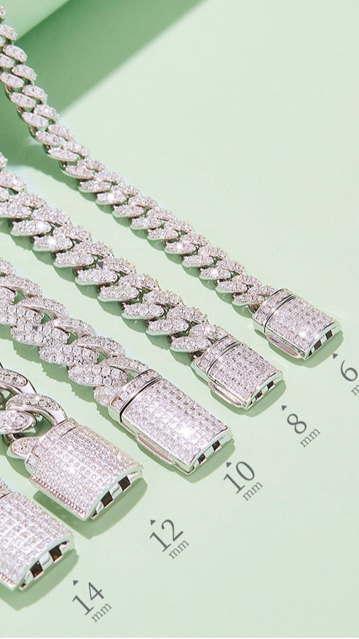 Cuban Link D VVS Moissanite Bracelet — Round Cut (S925 Silver)
