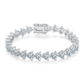 Triangle-Cut D VVS Moissanite Tennis Bracelet — 0.5ct Stones (S925 Silver)
