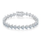 Triangle-Cut D VVS Moissanite Tennis Bracelet — 0.5ct Stones (S925 Silver)