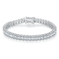 Rectangular D VVS Moissanite Tennis Bracelet — 0.5ct Stones (S925 Silver