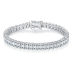 Rectangular D VVS Moissanite Tennis Bracelet — 0.5ct Stones (S925 Silver