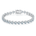 Heart-Cut D VVS Moissanite Tennis Bracelet — 0.5ct Stones (S925 Silver)
