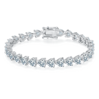 Heart-Cut D VVS Moissanite Tennis Bracelet — 0.5ct Stones (S925 Silver)