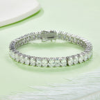 Oval-Cut D VVS Moissanite Tennis Bracelet — 0.5ct Stones (S925 Silver)