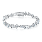 Fancy-Shape Moissanite Tennis Bracelet — 0.5ct D VVS Stones (S925 Silver)