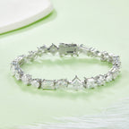 Fancy-Shape Moissanite Tennis Bracelet — 0.5ct D VVS Stones (S925 Silver)