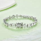 Fancy-Shape Moissanite Tennis Bracelet — 0.5ct D VVS Stones (S925 Silver)