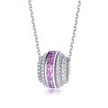 Rainbow Coloured Gemstone Ring Necklace — Lab-Grown Gemstones & Moissanite Accents