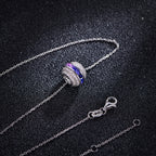 Rainbow Coloured Gemstone Ring Necklace — Lab-Grown Gemstones & Moissanite Accents