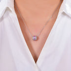 Rainbow Coloured Gemstone Ring Necklace — Lab-Grown Gemstones & Moissanite Accents